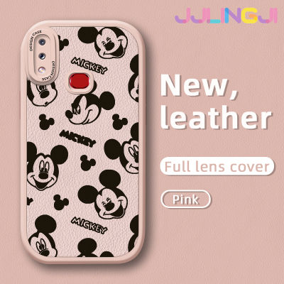 Jlingji เคส M11 A11 M01s ปลอกสำหรับ Samsung A10s กระแสแฟชั่นลายมิกกี้เมาส์ใหม่ดีไซน์ใหม่โทรศัพท์ดีไซน์ด้านข้างกล้องฝาปิดเลนส์นุ่มหนังบางเคสป้องกันกรอบกันกระแทก