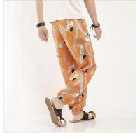 [Spike] printed mens trousers national style casual harem pantsTH