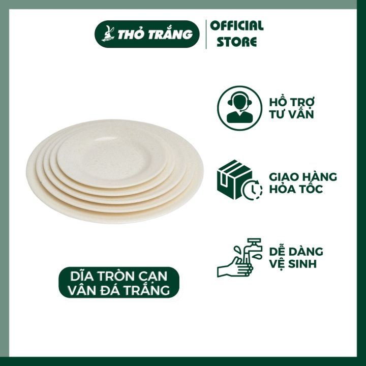 Dĩa Tròn Cạn Vân Đá Nhựa Melamine Cao Cấp Fataco Việt Nam đủ Size