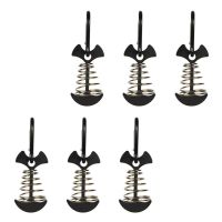 6PCS Deck Anchor Pegs Fishbone Tent Stakes With Spring Buckle Tent Nail Rope Buckle Board Pegs Outdoor Tent Accessories