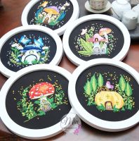 ชุดปักลายแฟนซี ขนาด 20 cm. Beginner DIY Embroidery kit 20 cm