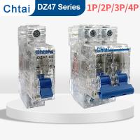 .DZ47-63 1P 2P 3P 4P 63a Transparent shell 6Ka MCB air single Pole switch Low voltage mini circuit breaker Cheap price