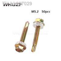 ♚❡  50PCS M5.2x19/25/32-100mm Drilling Hexagonal Self Drilling Screws Dovetail Screws Padded Blacksmith Screw