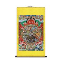 Thangka ม้วนภาพพิมพ์ตกแต่งสนามแบบหกเส้นทาง,ภาพแขวนสิบสองกรรม Samsara แผนภาพธรรมะ