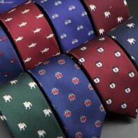 ▤❐ Mens Animal Slim Tie Polyester Jacquard Insect Car Bike Printed Ties For Wedding Business Suits Dress 6cm Skinny Necktie Gift