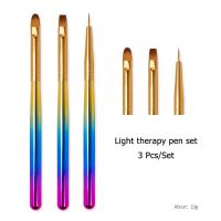 3 Pcs/Set Nail Art Brush for Acrylic Powder Liquid Powder Carving UV Gel Extension Builder Painting Brush Pen Manicure Tools Artist Brushes Tools