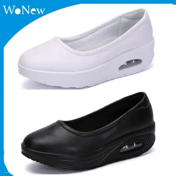 All white all on sale leather nursing shoes