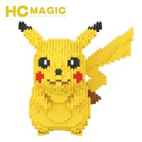 Pikachu บล็อกตัวต่อขนาดเล็ก DIY 3D โมเดลประกอบโปเกมอนอิฐขนาดเล็กหุ่นของเล่นสำหรับเด็กของขวัญคริสต์มาส