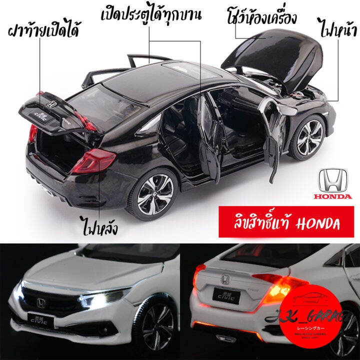 โมเดลรถ-honda-civic-fc-rs-อัตราส่วน-1-36-สีขาว