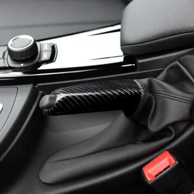 For-BMW New 1 2 3 4 Series E90 E60 F30 ABS Carbon Fiber Handbrake Cover Gear Modification Lever Decoration