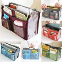 {LJYSA}  Women Lady Travel Insert Handbag Organizer Purse Large Liner Organizer Tidy Bag Storage Bags