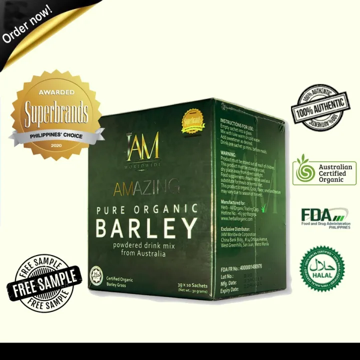 ♤100 Authentic Amazing Pure Organic Barley Powder from Australia (1 box