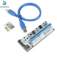 60เซนติเมตร PCI-E Riser 008วินาที007วินาที007 006 006c ด่วน1X 4x 8x Extender USB Riser อะแดปเตอร์การ์ด SATA 4pin 6pin สำหรับ BTC การขุด GHMY