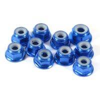 Hex Self-Lock Nuts 10 PCS M4 Nut CNC Aluminium Flanged Nylon Lock Nut Self-Locking Metal Nuts Royal Blue