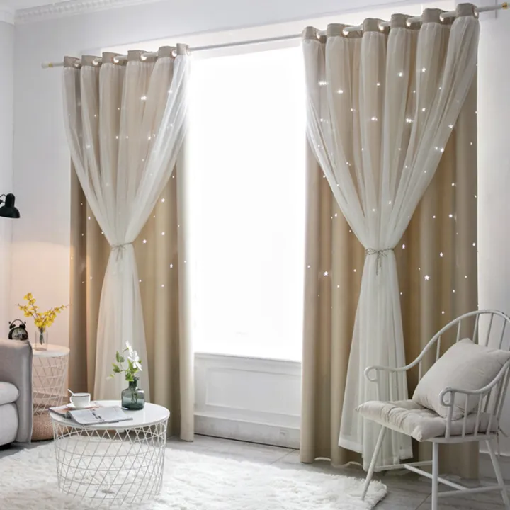 Double Layer Blackout Curtains For, Double Layer Curtains For Living Room