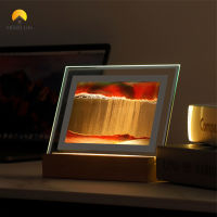 MORO Life 3d แก้ว Sandscape นาฬิกาทราย Led Night Light Creative Quicksand ภาพวาดบรรยากาศโคมไฟตั้งโต๊ะสำหรับตกแต่งบ้าน