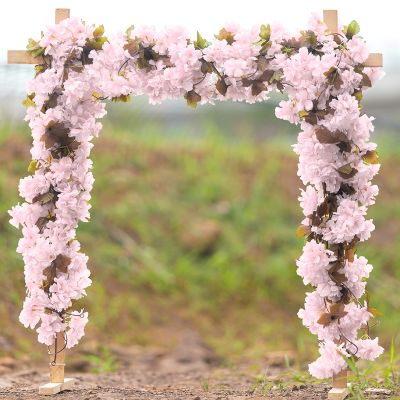 [AYIQ Flower Shop] ดอกเชอร์รี่เถาดอกไม้ประดิษฐ์พวงมาลัยซุ้มแต่งงานตกแต่งผ้าไหมซากุระประดิษฐ์พวงหรีดบ้านแขวนผนังอุปกรณ์