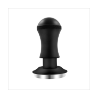 1 Piece Premium Barista Tools Tamper Stainless Steel with Spring Flat Bottom Black