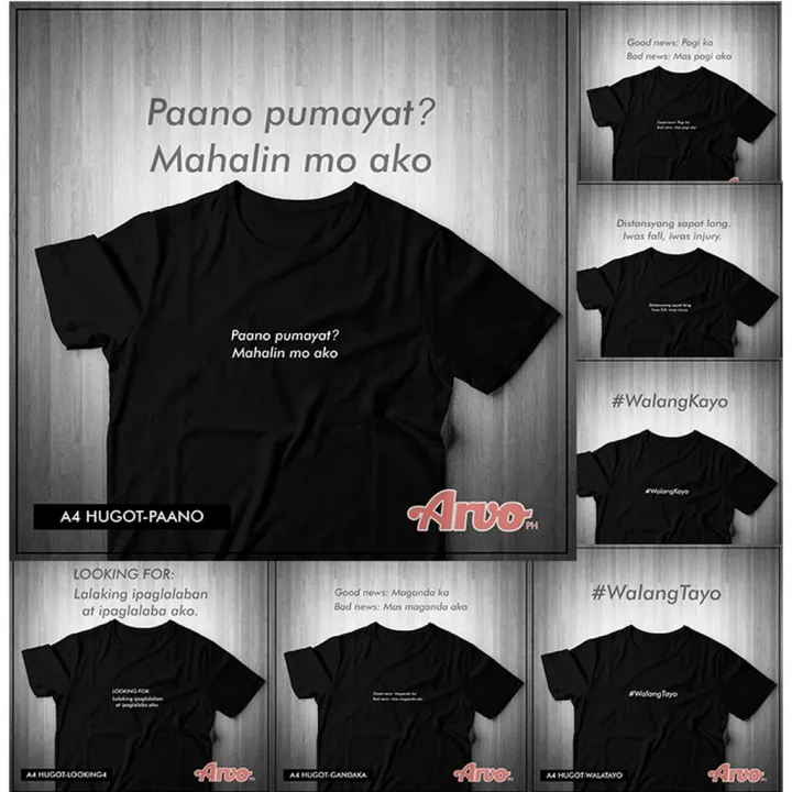 ARVO Hugot Lines Tagalog Statement Tee Shirt Part 1 Bigprint Lazada PH