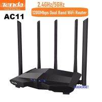 Tenda AC11 1200 Mbps เราเตอร์ไร้สาย Wifi Dual Band 2.4 กรัม / 5 กรัม 1 WAN + 3 LAN Gigabit พอร์ต 5 * 6 dbi เสาอากาศ 802.11AC 1 กิกะเฮิร์ตซ์ CPU 128 DDR3