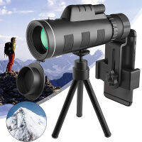 กล้องทรรศน์ตาข้างเดียว40X60 HD Night Vision กันน้ำสำหรับผู้ใหญ่ที่มีผู้ถือมาร์ทโฟนและขาตั้งกล้องสำหรับนกล่าสัตว์ตั้งแคมป์ Travell