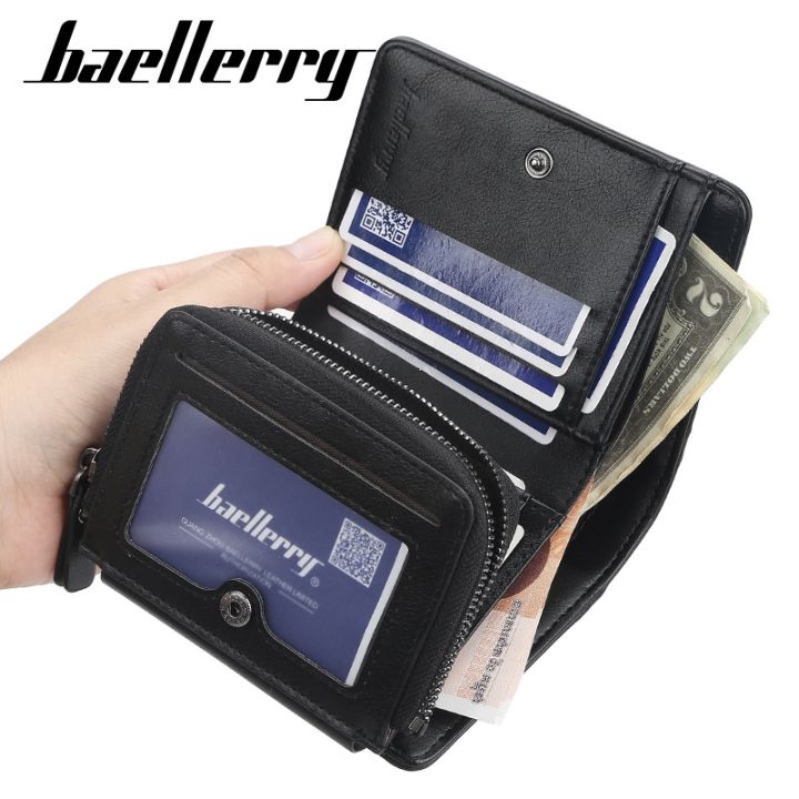 baellerry-กระเป๋าตังค์ผู้ชาย-กระเป๋าสตางค์-กระเป๋าตังค์-หนัง-pu-กระเป๋าสตางค์แฟชั่นหลายช่อง-ช่องเหรียญ-สามพับ-มัลติฟังก์ชั่-แฟชั่นใหม่