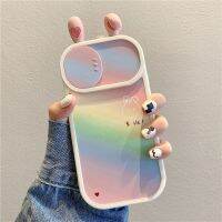 หน้าต่างบานเลื่อน Rainbow Rabbit Apple 14pro เคสโทรศัพท์มือถือ iPhone13 รวมทุกอย่าง 11 การตกกระแทก 12promax หญิง XR