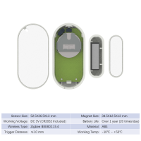 Tuya Zigbee เซ็นเซอร์ประตูสำหรับบ้านสมาร์ท A สัญญาณกันขโมยอัตโนมัติการควบคุมระยะไกลทำงานร่วมกับ Alexa Home Var SmartLifehot