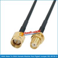 SMA Male to SMA Female Washer O-ring Bulkhead Mount Nut Pigtail Jumper RG-58 RG58 3D-FB Extend cable 50 Ohm copper High Quality