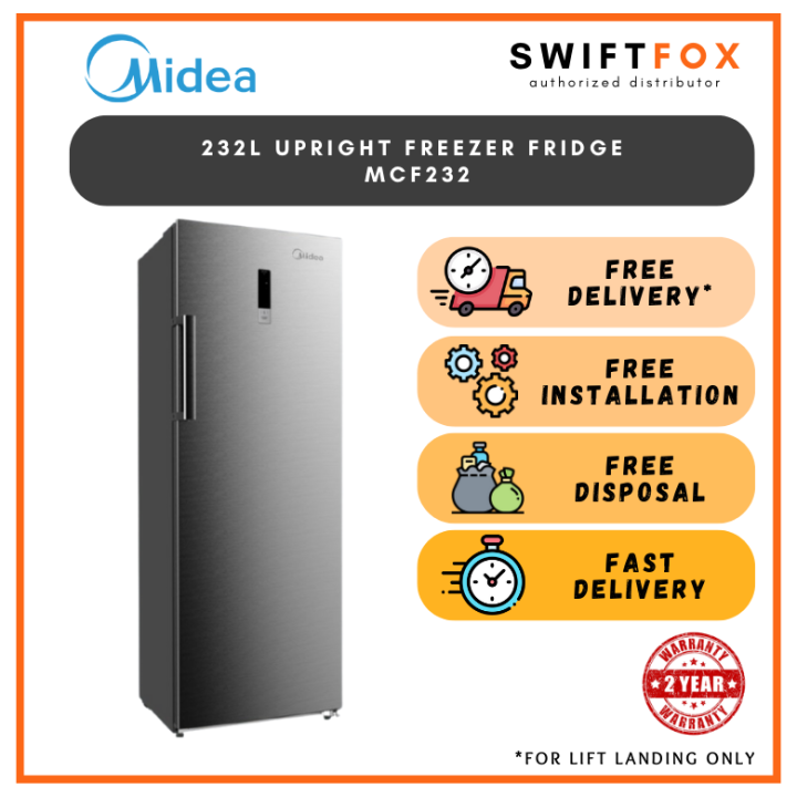 Midea 232L Upright Freezer Fridge MCF232 Lazada Singapore