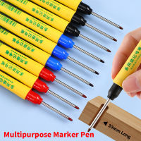 10Pcs 33Mm Deep Hole Long Nib Head Markers For Metal Perforating Pen Waterproof Bathroom Woodworking Decoration Multi-Purpose