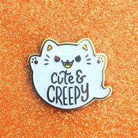 【HOT】№ Glitter Spooky Hard Enamel Pin Gothic Creepy Cartoon Animals Brooch Pins