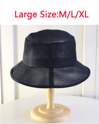 [hot]Big Size Mesh Fisherman hats for Men big brim hat mens Cap big head mesh hat breathable sunshade Summer Bucket hat for Mens