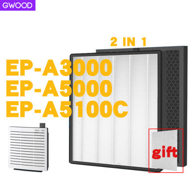 GWOOD แผ่นกรองอากาศ สำหรับเครื่องฟอกอากาศ Hitachi Air Purifier EP-A3000 EP-A5000 EP-A5100C EP-NZ50J EPF-CX40F EP A3000 A5000 A5100C แผ่นกรอง HEPA filter