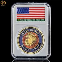 USA USMC Force Recon Challenge Token Coin US Marine Corps Military Gold Commemorative Coin Collection W/PCCB Display Box