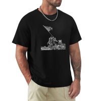 Raising The Flag On Iwo Jima - Ww2 - 1945 T-Shirt Short Sleeve Tee T-Shirt For A Mens Vintage T Shirts