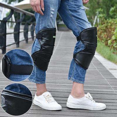 Motorcycle Warm Kneepad Scooter Short Knee Pads Protective Windproof Warm-keeping Leg Cover For Winter PU Leather Waterproof Knee Shin Protection