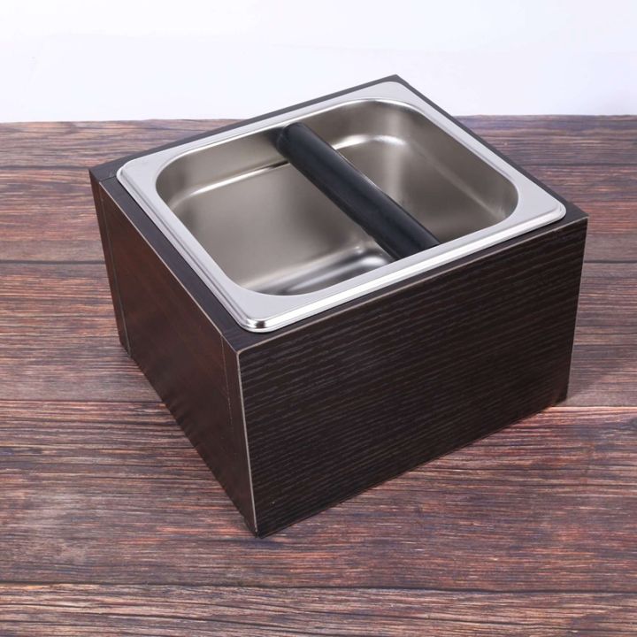 wood-trash-can-coffee-knock-box-espresso-grounds-container-residue-for-barista-with-handle-coffee-residue-bucket-grind-waste-bin