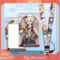 ?【Lowest price】MH เกม genshin เคสพลาสติกลายการ์ตูนอะนิเมะสายคล้องบัตรที่ใส่บัตรเครดิตแบบพกพาที่ใส่บัตรประจำตัวประชาชนบนรถบัส