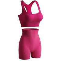 2023 Korean Seamless Tops Set Sexy High Waist Safety Pants Women Wireless Underwear Suit Padded Bras Set Backless Female Lingerie SetTH