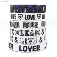 ℡۩✺ 1 Meter/Lot 50MM Stone BOSS DREAM LOVE Print Letters Elastic Strap Stripe DIY Garment Webbing Trouser Belt Sewing Accessories