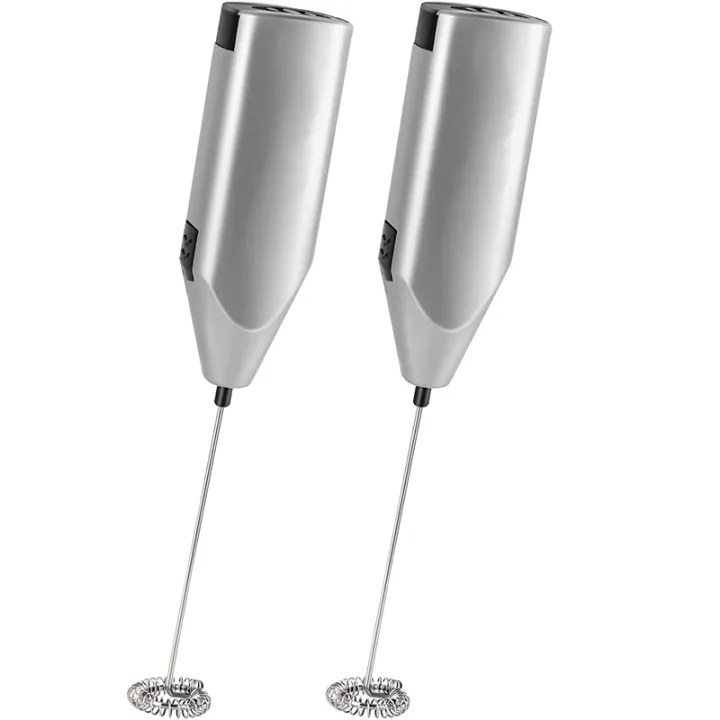 2X Milk Frother Quiet Hand Held Frother Whisk High Powered Mini Blender