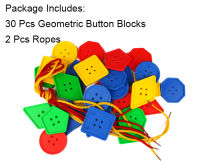 30 Pcs Montessori Toys Educational Toys for Children Early Learning Geometric Blocks Threading Buttons Teaching Aids GYH
