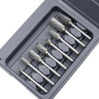 8 Pcs/set 6mm-12mm Tungsten Carbide Burr Bit CNC Engraving 1/4" Rotary Cutter Files Portable Tools Set Rotary Tool Parts  Accessories