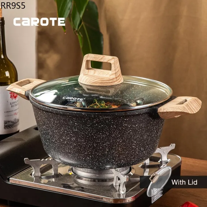 Carote NonStick Granite Stew pot casserole with cover Soup pot