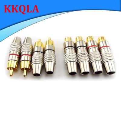 QKKQLA 20pcs Gold Plated RCA Male Female Jack Plug Connector Audio Video Adapter RCA Female Male  Convertor for Coaxial Cable