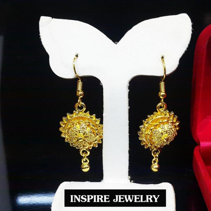 inspire-jewelry-ชุดเซ็ท-สร้อยคอพร้อมจี้-แหวน-และต่างหูสีทองตามแบบ
