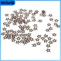 HOTSUN56 100PCS โลหะผสมอัลลอยด์ เครื่องรางเคลือบรูปดาวกลวง สีดำสีดำ 1613 การทำเครื่องประดับ ต่างหูรูปดอกไม้ จี้ดาวขนาดเล็ก สำหรับผู้หญิง