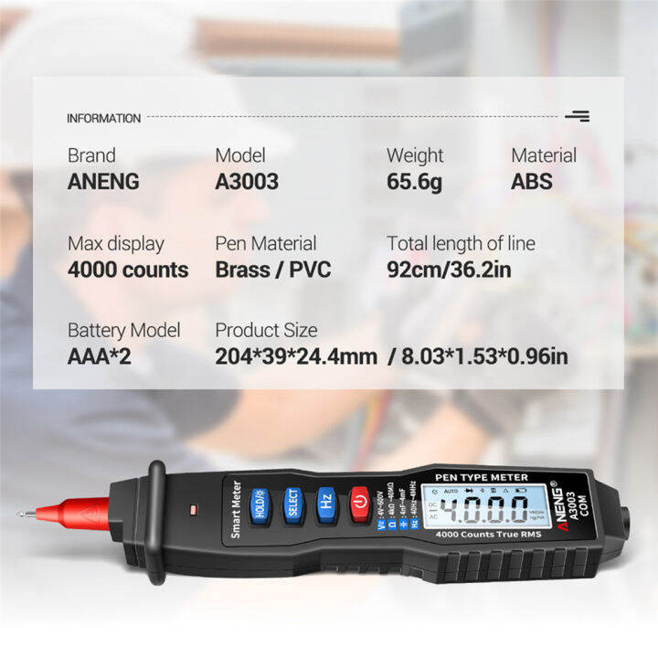 aneng-a3003-ดิจิตอลมัลติมิเตอร์แบบปากกา-4000-นับพร้อมแรงดันไฟฟ้ากระแสสลับ-กระแสตรงแบบไม่สัมผัส-ความจุ-hz-เครื่องมือทดสอบ