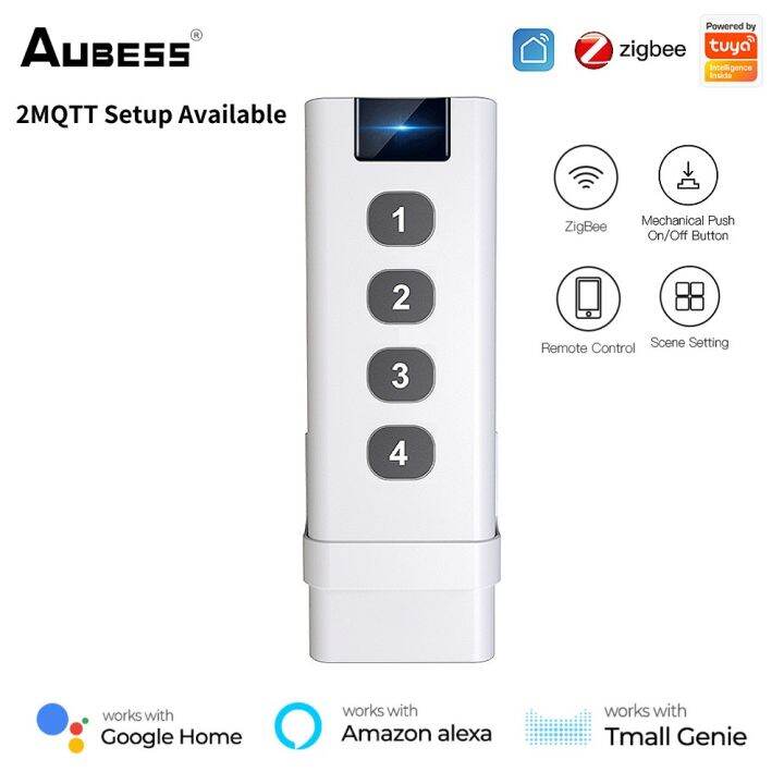Aubess 2Pcs Smart ZigBee Scene Switch 4 Gang Remote Portable Hub ...